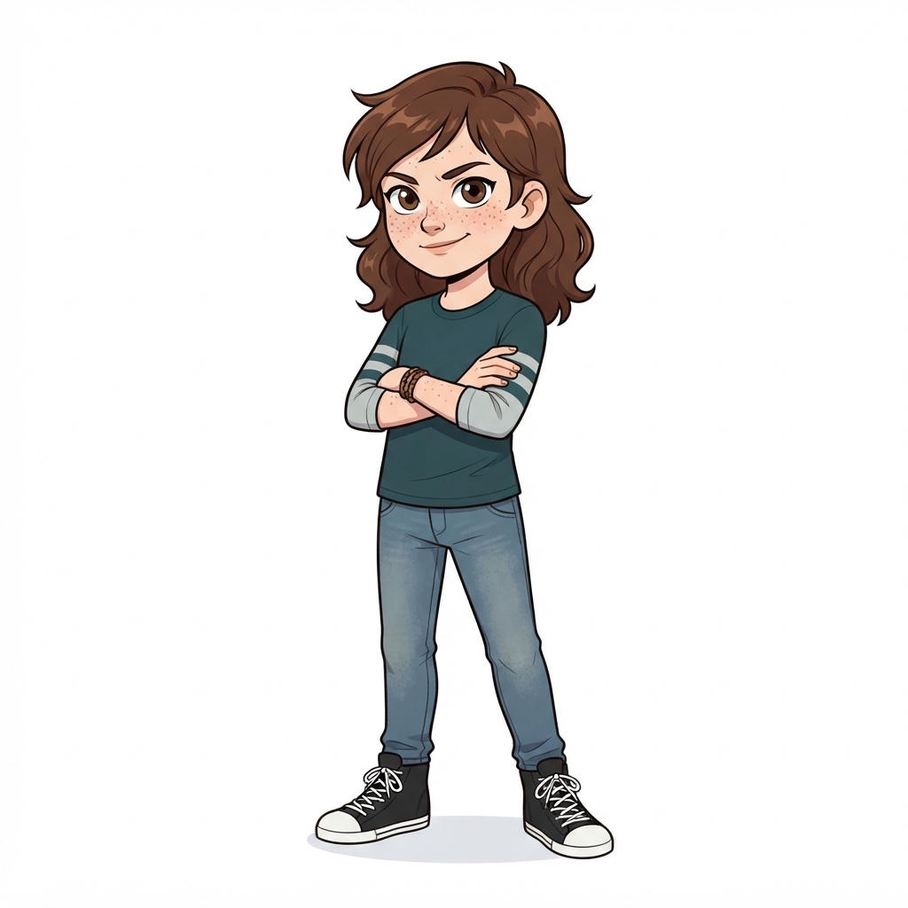 Human, Female, Child, Wavy Hair, Brown Hair, Confident, Cas…