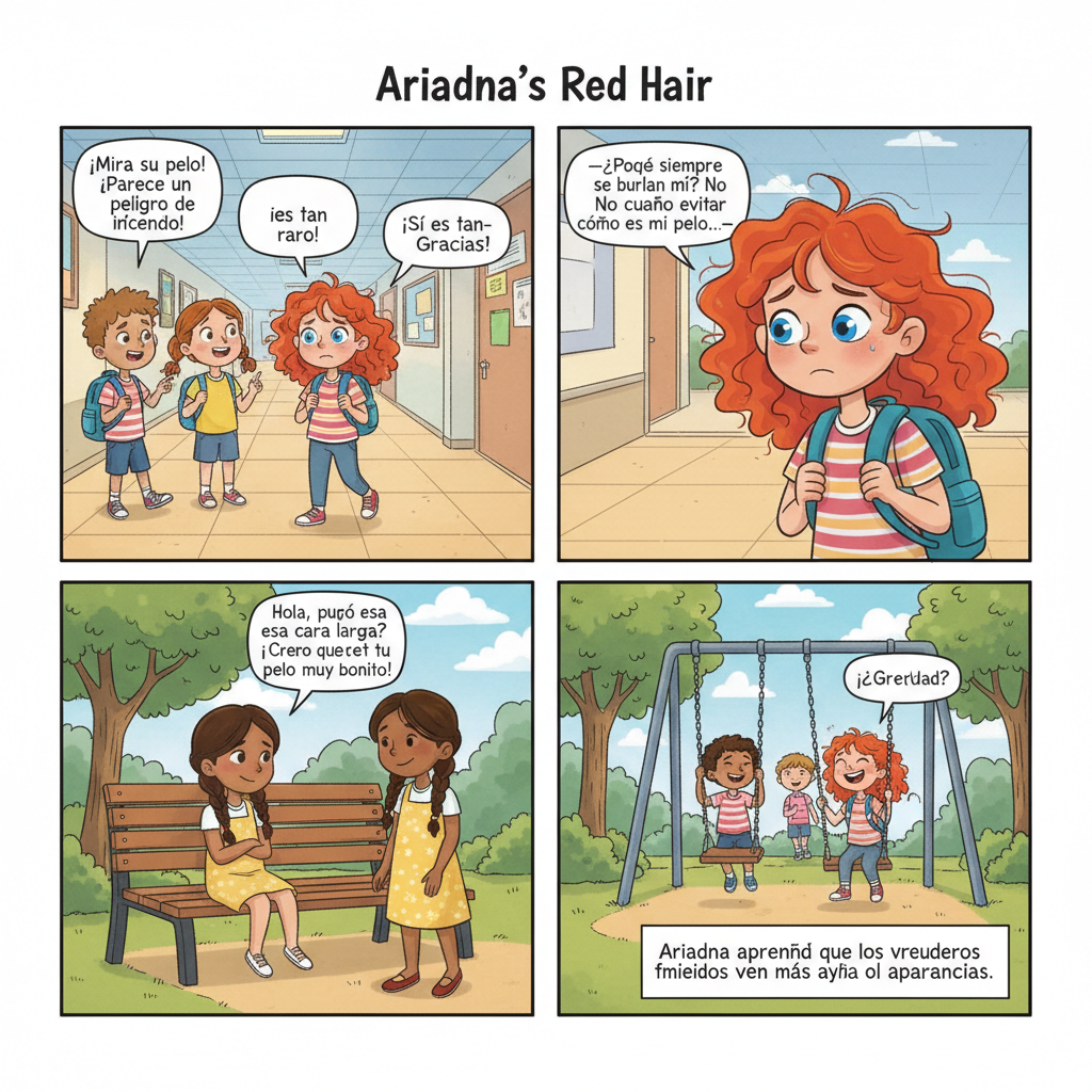 Ariadna es discriminidada por su pelo rojo