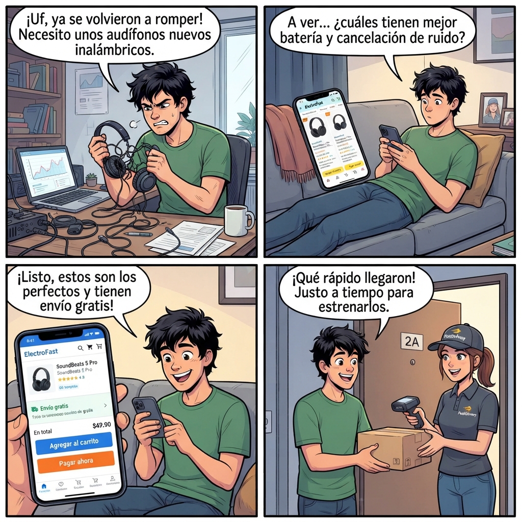 hacer una historieta donde se evidencie el proceso de compr…