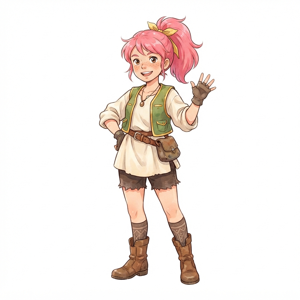 Studio Ghibli, Human, Female, Young Adult, Ponytail, Pink H…