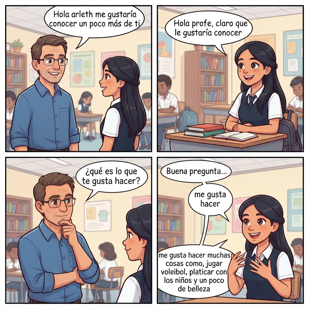arleth y profe José
José le pregunto; Hola arleth me gustar…