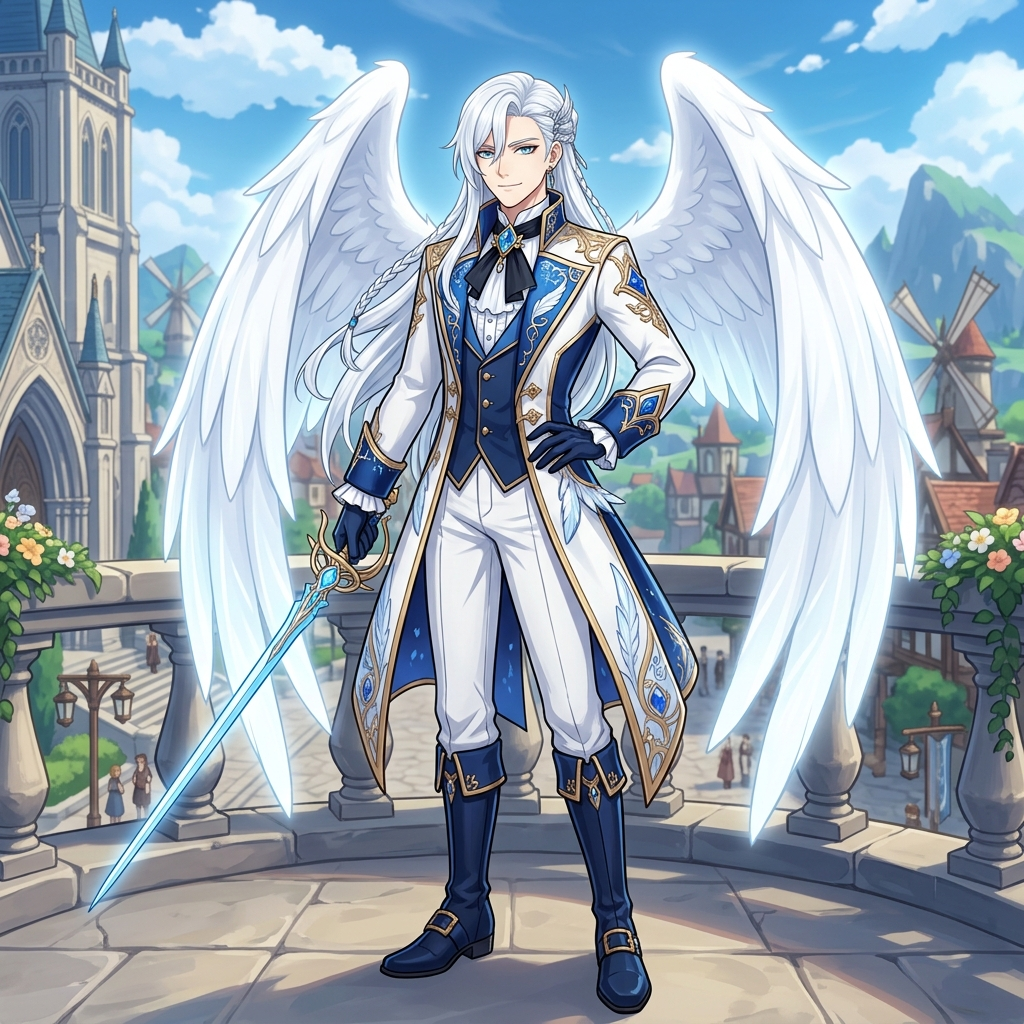 Genshin Impact, Human, Male, Adult, Long Hair, White Hair, …