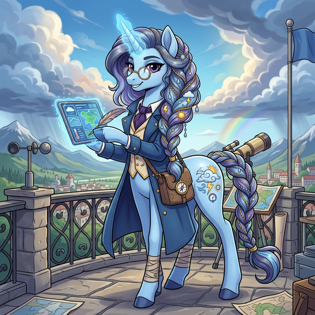 my little pony, tall unicorn with long styled braided mane …