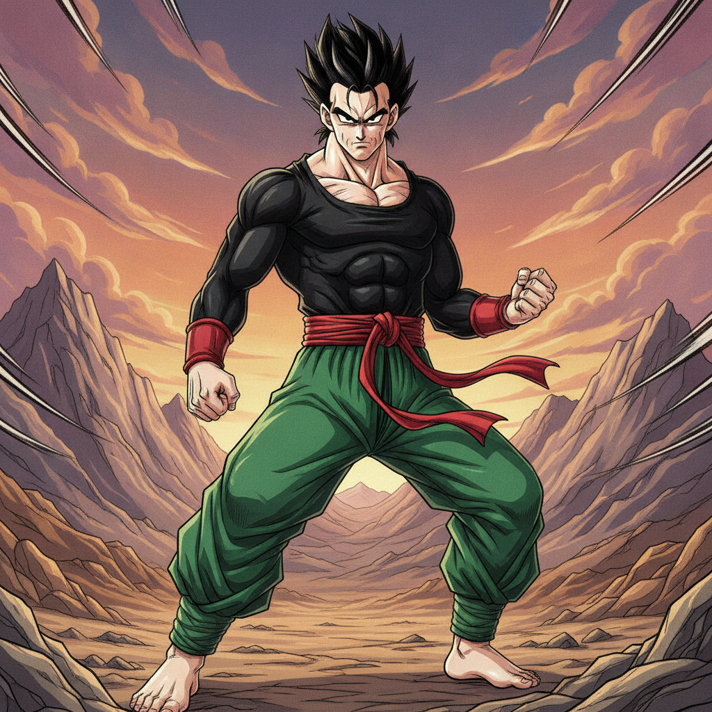 manga, dragon ball, Male, mature, tall, muscular, fair skin…