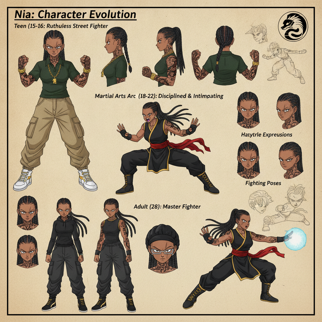 Official Dragon Ball Z/Super character evolution sheet in A…